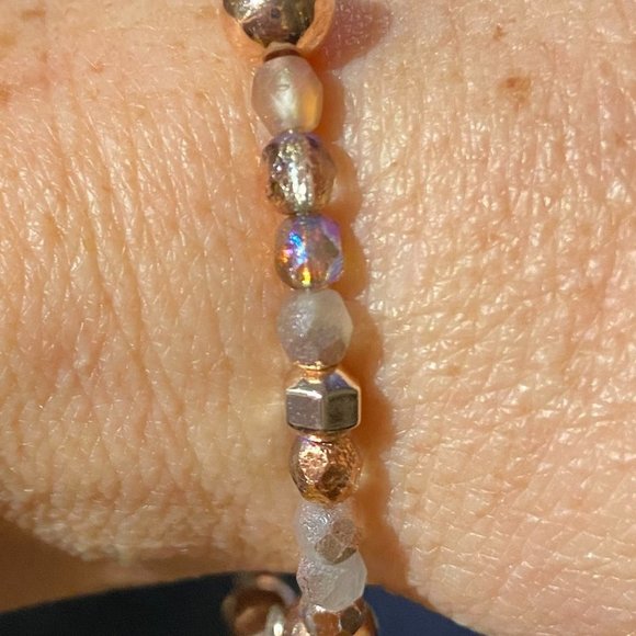 Rose Gold Plated Hematite Beaded Bracelet - Picture 4 of 10